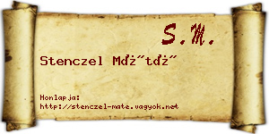 Stenczel Máté névjegykártya