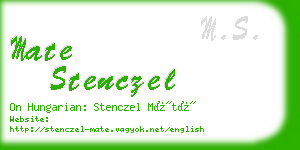 mate stenczel business card